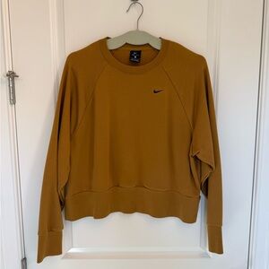 New Nike Women's Mustard Cropped Sweater & Matching Bra